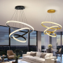 3 rings Gold LED chandelier | LED living room chandelier
